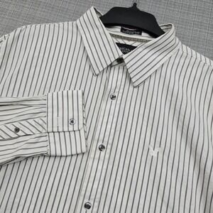 American Eagle Outfitters Shirt Mens 2XL White Stripe Vintage Fit Button Up